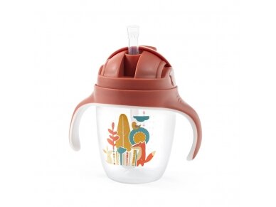 Sippy cup with weighted straw