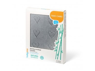 Babyono bamboo knitted blanket blue 1478/02 1 Babyono bamboo knitted blanket blue 1478/02 1