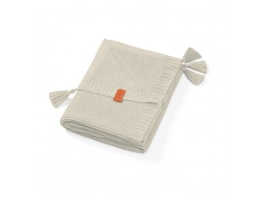Bamboo knitted blanket with tassels, grey, 546/04 Bamboo knitted blanket with tassels, grey, 546/04