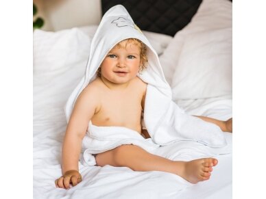 Babyono terry hooded towel white 85x85cm 144/07 2