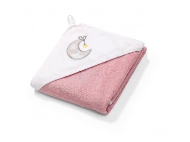 Babyono terry hooded towel pink 85x85cm 144/10