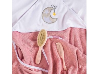 Babyono terry hooded towel pink 85x85cm 144/10 2