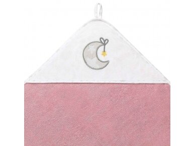 Babyono terry hooded towel pink 85x85cm 144/10 1