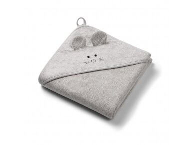 Babyono bamboo hooded towel 100x100 cm grey 1553/03
