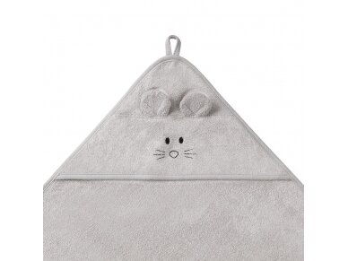 Babyono bamboo hooded towel 100x100 cm grey 1553/03 1 Babyono bamboo hooded towel 100x100 cm grey 1553/03 1