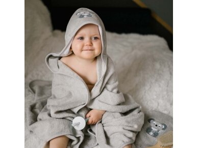 Babyono bamboo hooded towel grey NATURAL BAMBOO 100X100 346/06 3 Babyono bamboo hooded towel grey NATURAL BAMBOO 100X100 346/06 3