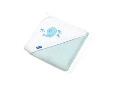 Bamboo hooded towel 85 x 85, blue, whale Bamboo hooded towel 85 x 85, blue, whale
