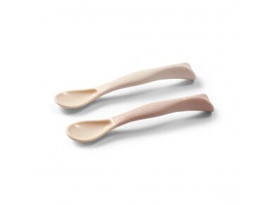 BabyOno plastic spoons for babies 2 pcs beige pink 1066/06 1 BabyOno plastic spoons for babies 2 pcs beige pink 1066/06 1