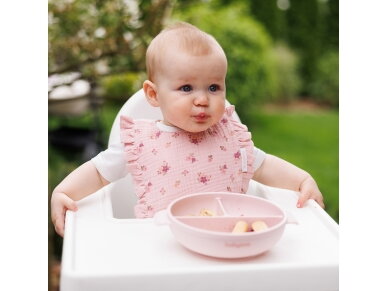 Babyono muslin bib ruffle pink 1724/02 5