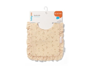 Babyono muslin bib ruffle beige 1724/02 4 Babyono muslin bib ruffle beige 1724/02 4