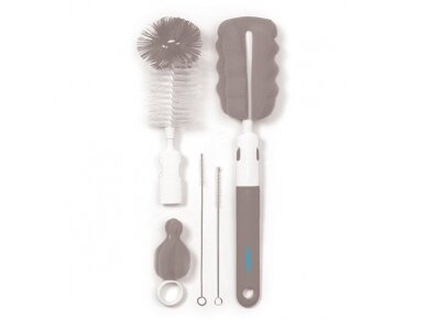 BabyOno baby bottles and teats brush set with a removable handle & mini sponge grey, 735/03 BabyOno baby bottles and teats brush set with a removable handle & mini sponge grey, 735/03