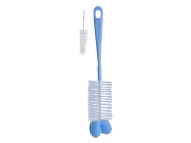 BabyOno Baby bottles and teats brush with mini brush & sponge tip, blue, 720/01 BabyOno Baby bottles and teats brush with mini brush & sponge tip, blue, 720/01
