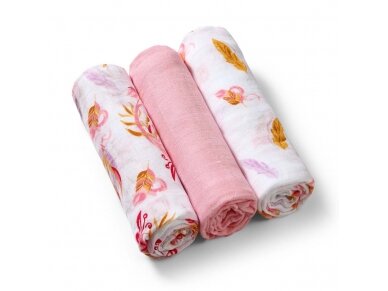 BabyOno bamboo diapers 3 pcs, pink 397/07 1