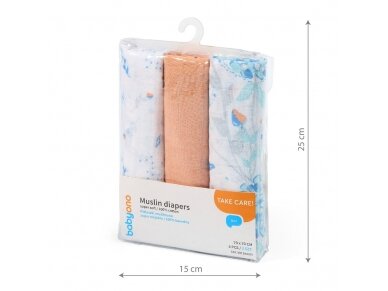 BabyOno muslin diapers, lorange, 348/07 5
