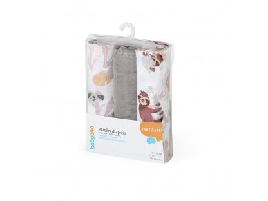 BabyOno muslin diapers grey 348/10 3 BabyOno muslin diapers grey 348/10 3