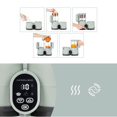 Babymoov trintuvas garintuvas Nutribaby stiklinis žalias A001138 3 Babymoov trintuvas garintuvas Nutribaby stiklinis žalias A001138 3
