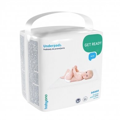 BabyOno kūdikio pervystymo paklotai, 20 vnt., 90x60, 594 BabyOno kūdikio pervystymo paklotai, 20 vnt., 90x60, 594