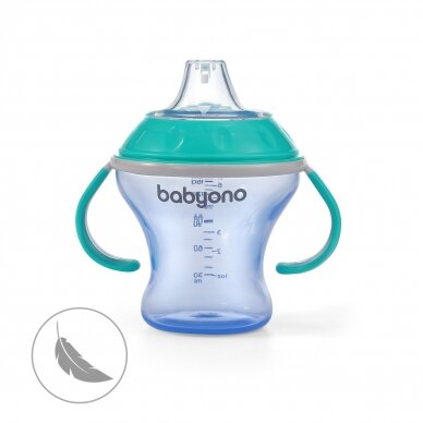 BabyOno neišsiliejantis puodelis minkštu snapeliu NATURAL NURSING, mėlynas, 180 ml, 1456/01 4