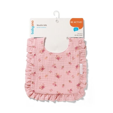 BabyOno seilinukas muslinas klijuotė rožinis 1724/02 4 BabyOno seilinukas muslinas klijuotė rožinis 1724/02 4