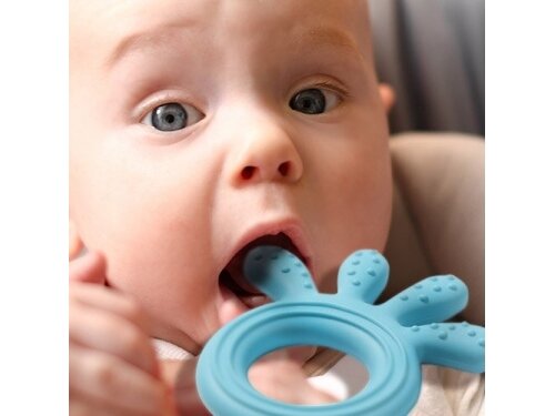 Babyono silicone teether OCTOPUS blue 826/03 7 Babyono silicone teether OCTOPUS blue 826/03 7