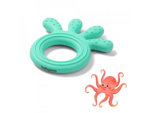 Babyono silicone teether OCTOPUS mint 826/02 3 Babyono silicone teether OCTOPUS mint 826/02 3
