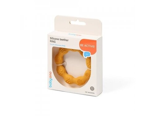 Babyono Silicone teether RING yellow 825/01 3 Babyono Silicone teether RING yellow 825/01 3