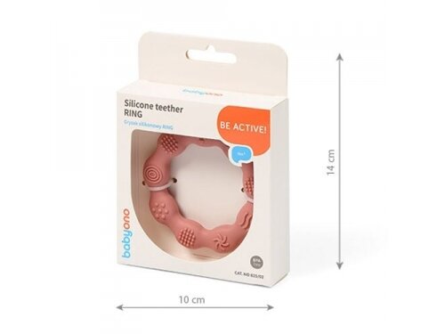 Babyono Silicone teether RING pink 825/02 5 Babyono Silicone teether RING pink 825/02 5