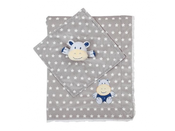 Double-sided minky blanket with the baby’s first little friend