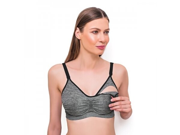 Babyono the bra for nursing mothers D80-85, grey 506/37