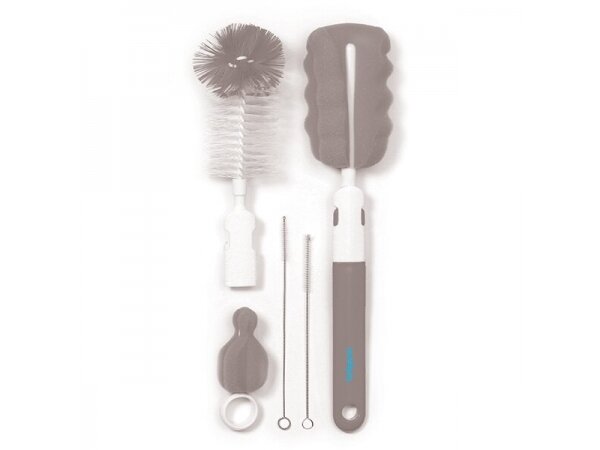 BabyOno baby bottles and teats brush set with a removable handle & mini sponge grey, 735/03 BabyOno baby bottles and teats brush set with a removable handle & mini sponge grey, 735/03