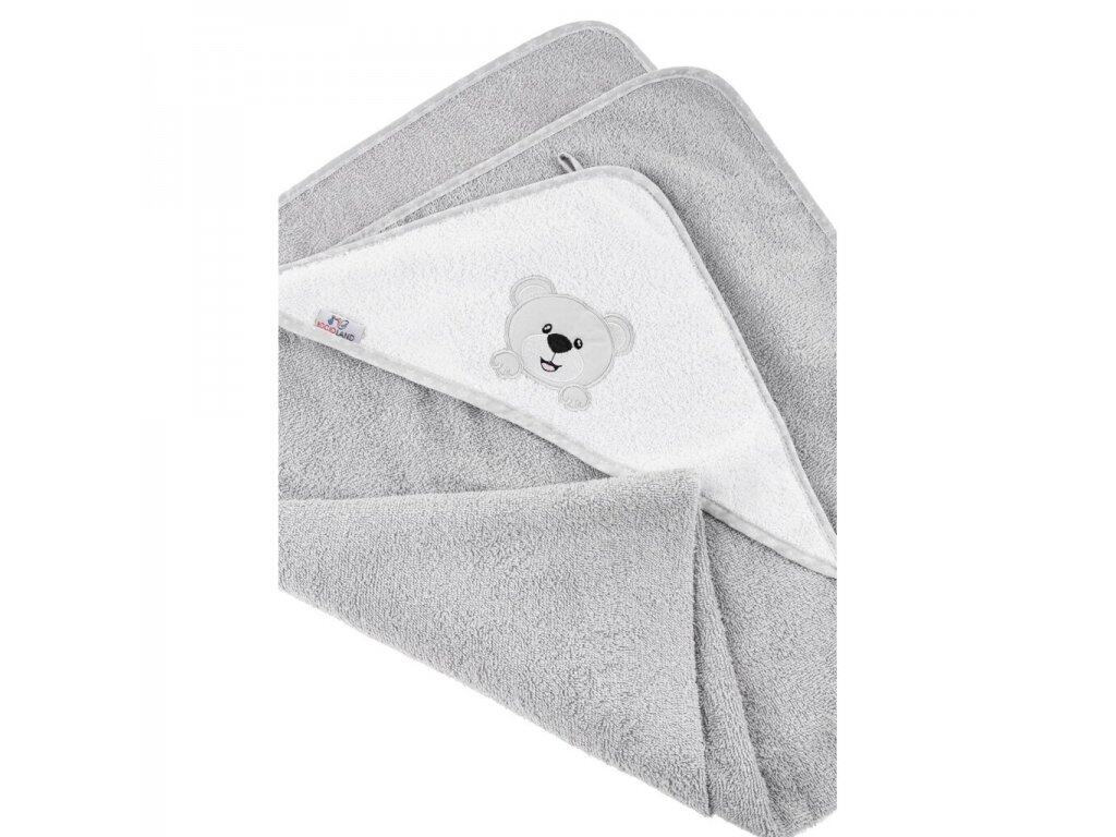 Bocioland bath cover (100% Cotton) 100x100 bear, grey 2 Bocioland bath cover (100% Cotton) 100x100 bear, grey 2