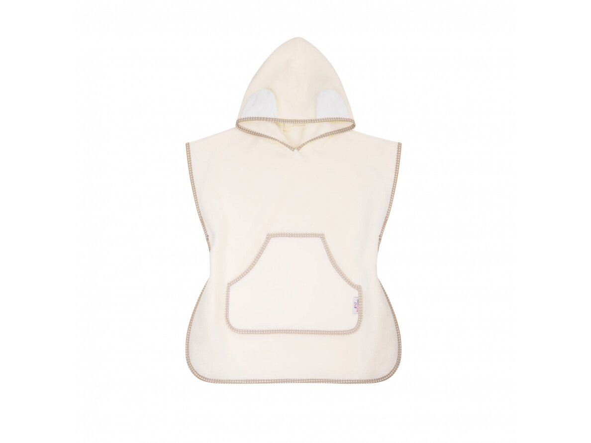 Bocioland hooded baby poncho kreminis BL184