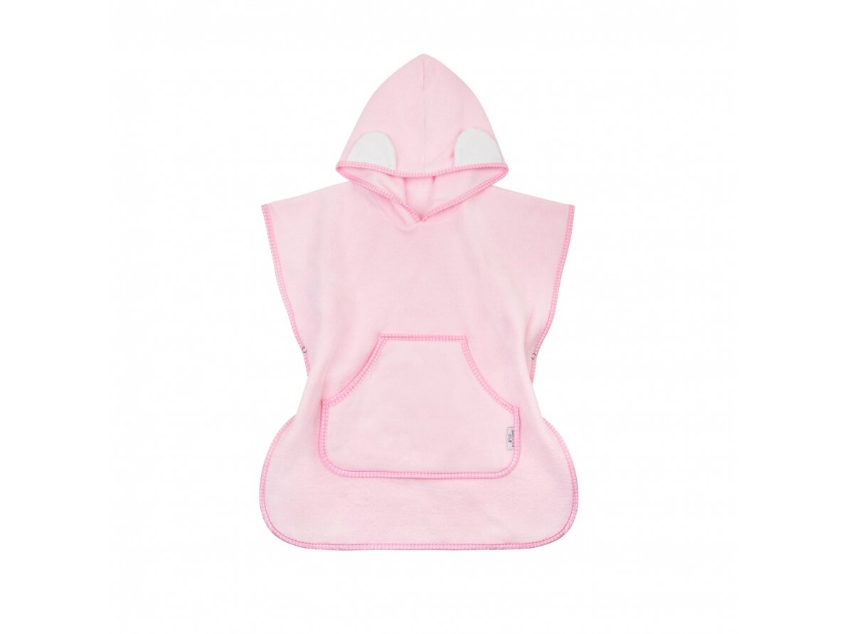 Bocioland hooded baby poncho pink BL181