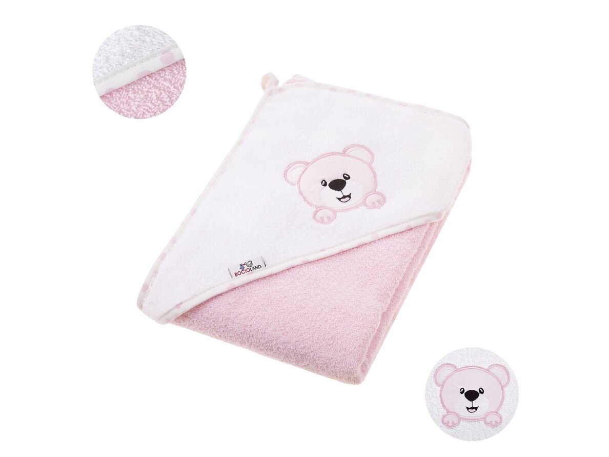 Bocioland bath cover (100% Cotton) 100x100 pink, bear Bocioland bath cover (100% Cotton) 100x100 pink, bear