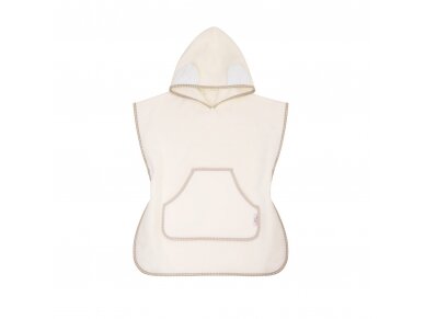 Bocioland hooded baby poncho kreminis BL184 Bocioland hooded baby poncho kreminis BL184