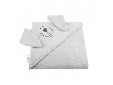 Bath cover EARS 80x80 Gray HARE (100% Cotton)