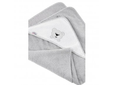 Bocioland bath cover (100% Cotton) 100x100 bear, grey 2 Bocioland bath cover (100% Cotton) 100x100 bear, grey 2