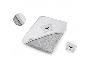 Bocioland bath cover (100% Cotton) 100x100 bear, grey Bocioland bath cover (100% Cotton) 100x100 bear, grey