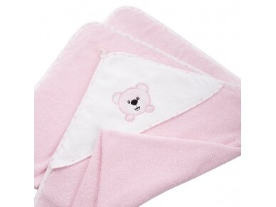 Bocioland bath cover (100% Cotton) 100x100 pink, bear 1
