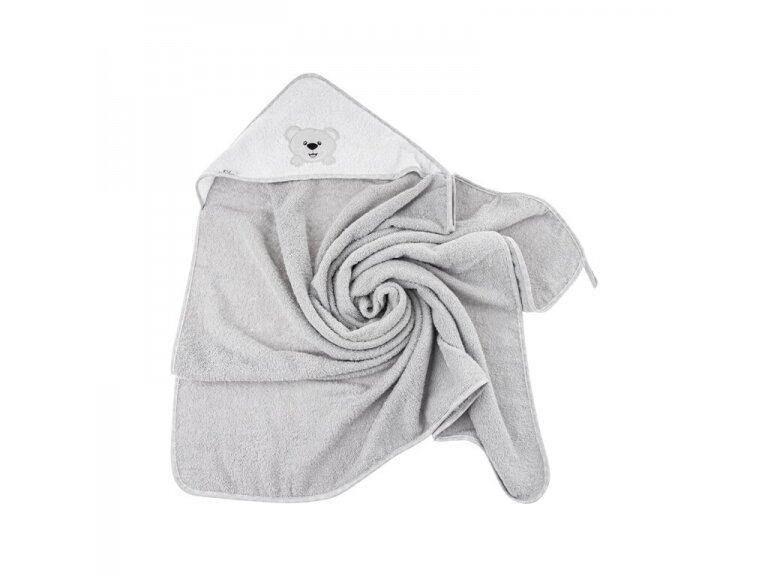 Bocioland bath cover (100% Cotton) 100x100 bear, grey 1 Bocioland bath cover (100% Cotton) 100x100 bear, grey 1