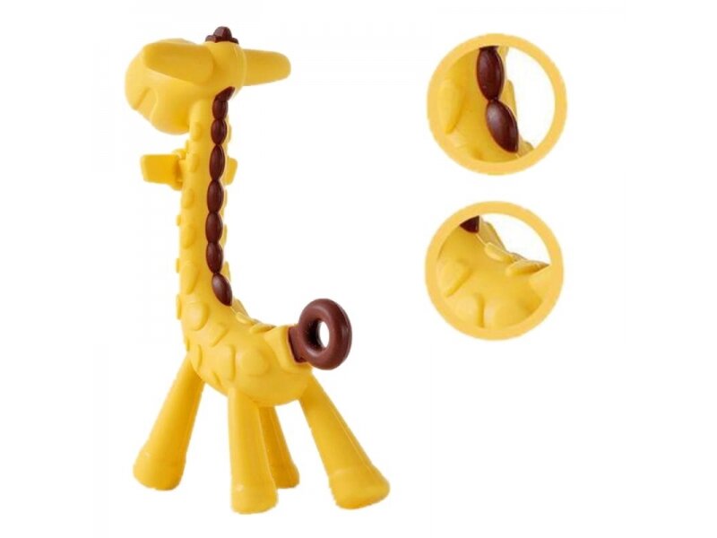 Bocioland silicone teether giraffe yellow brown BL805 1 Bocioland silicone teether giraffe yellow brown BL805 1