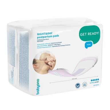 BabyOno vienkartinės įklotai po gimdymo NIGHT & DAY, 942 BabyOno vienkartinės įklotai po gimdymo NIGHT & DAY, 942