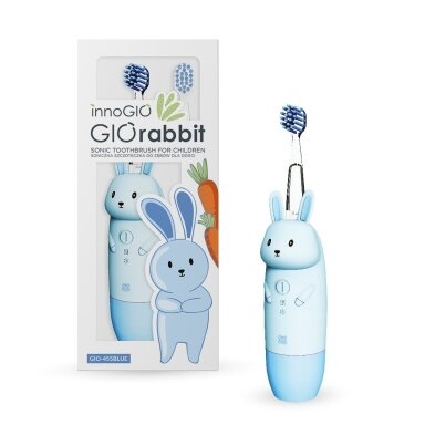 InnoGiO elektrinis dantų šepetėlis triušis mėlynas GIO-455BLUE InnoGiO elektrinis dantų šepetėlis triušis mėlynas GIO-455BLUE