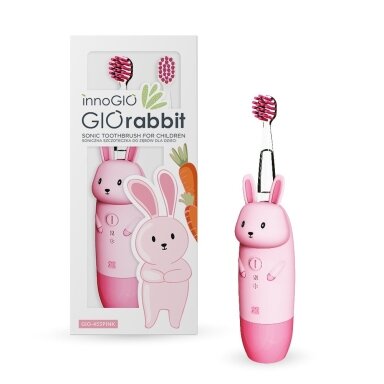 InnoGiO elektrinis dantų šepetėlis triušis rožinis GIO-455PINK InnoGiO elektrinis dantų šepetėlis triušis rožinis GIO-455PINK