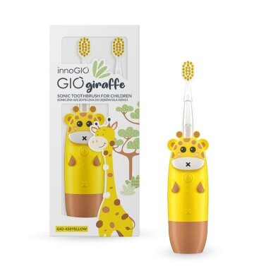 InnoGiO elektrinis dantų šepetėlis žirafa geltona GIO450-YELLOW InnoGiO elektrinis dantų šepetėlis žirafa geltona GIO450-YELLOW