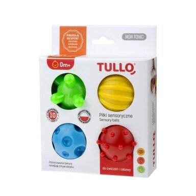 Kamuoliukai sensoriniam vystymui Tullo, 4 vnt., 459 Kamuoliukai sensoriniam vystymui Tullo, 4 vnt., 459