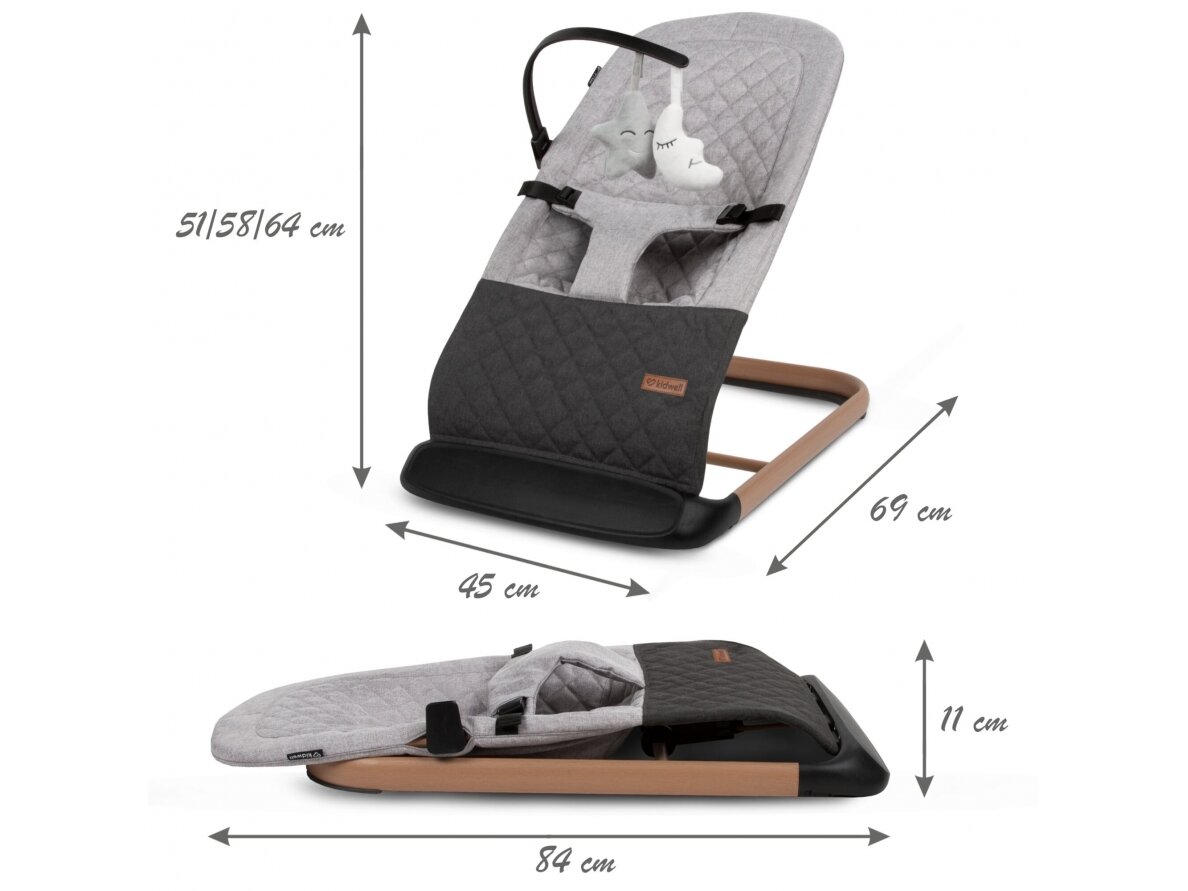 Kidwell LARO rocking bouncer grey wooden 8