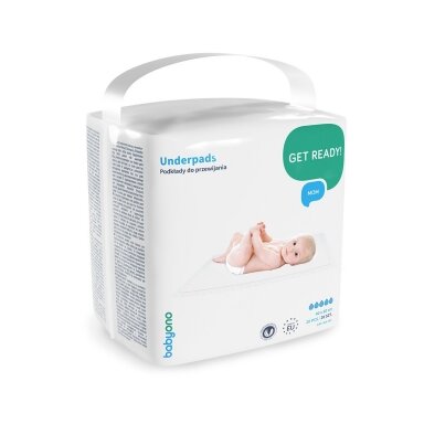 BabyOno kūdikio pervystymo paklotai, 20 vnt., 40x60, 598 BabyOno kūdikio pervystymo paklotai, 20 vnt., 40x60, 598