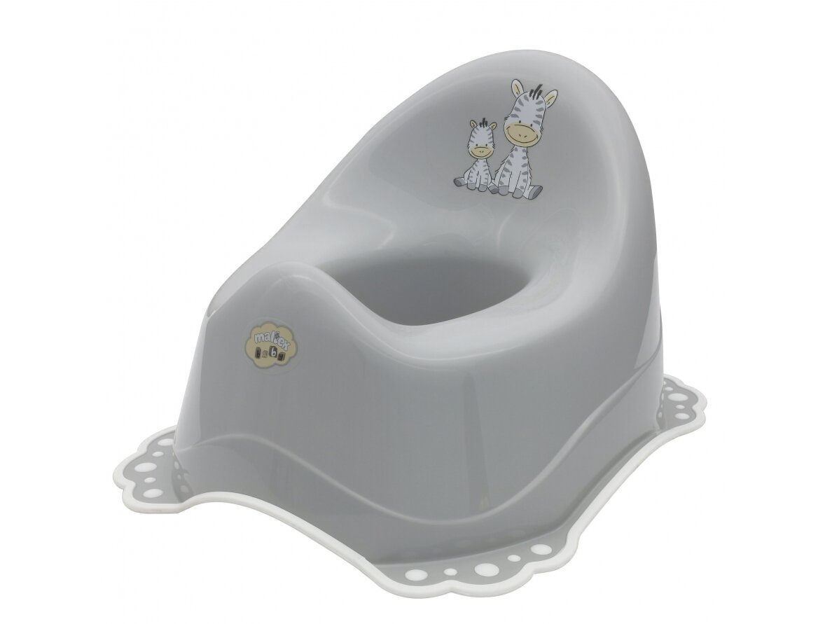 6562-90 2-component chamber pot with music, grey/white rubber
