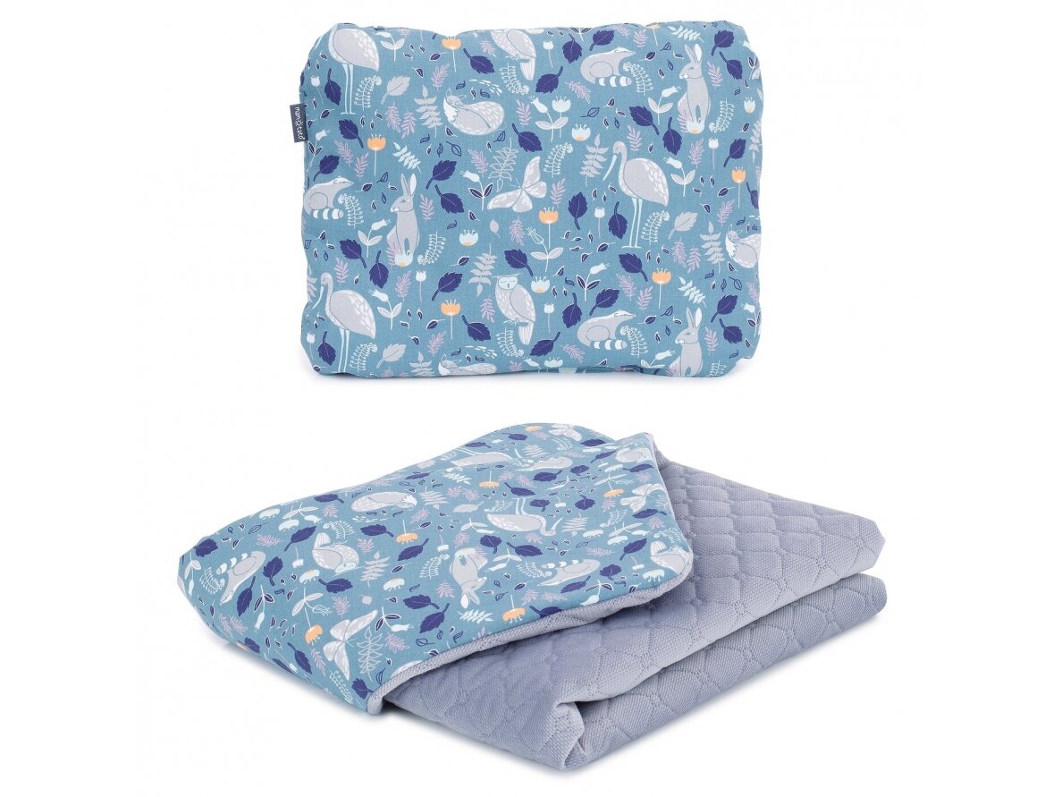 Baby blanket (75x100) + pillow (30x38), Herons, grey Baby blanket (75x100) + pillow (30x38), Herons, grey